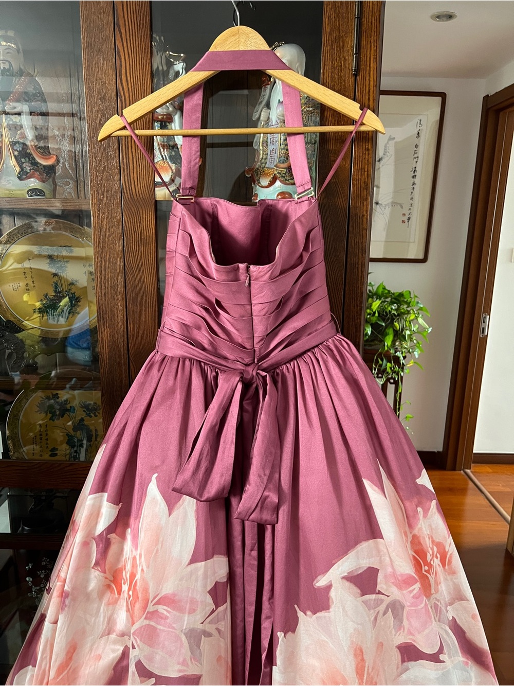Leo Lin Nadia Voluminous Gown in Orient Print in Hibiscus AU6/US2 NWT - Picture 16 of 16